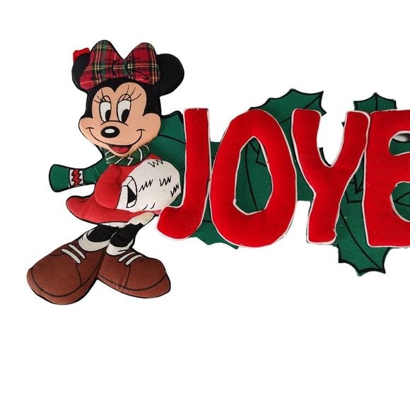 Vtg Disneyland Paris Christmas Wall Hanging Garland Joyeux Noel Mickey Minnie - Picture 3 of 12